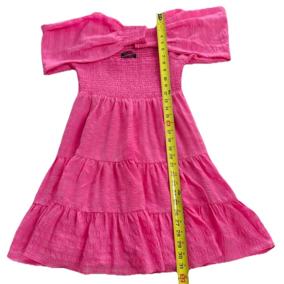 Urban Outfitters Pink Smocked Off Shoulder Mini Dress | Size M - Picture 7 of 9